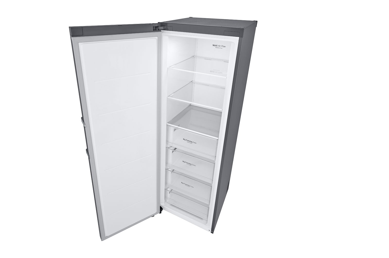 LG 324L Fritstående fryser (Shiny Steel) - Energiklasse E, Total No Frost, Express Freeze, Smart Diagnosis™ med Wi-Fi, GFE41PZGSZ