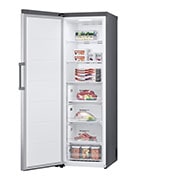 LG 324L Fritstående fryser (Shiny Steel) - Energiklasse E, Total No Frost, Express Freeze, Smart Diagnosis™ med Wi-Fi, GFE41PZGSZ