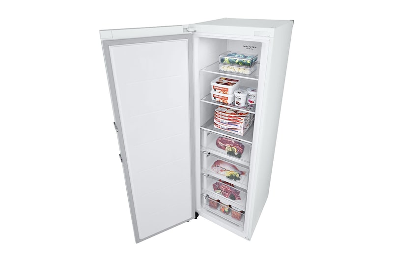 LG 324L Fritstående fryser (Hvid) - Energiklasse E, Total No Frost, Express Freeze, Smart Diagnosis™ med Wi-Fi, GFE41SWGSZ