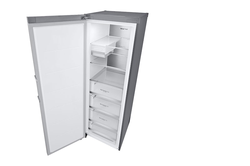 LG 324L Fritstående fryser (Metal Sorbet) - Energiklasse D, Total No Frost, Express Freeze, Smart Diagnosis™ med Wi-Fi, GFM61MBCSF