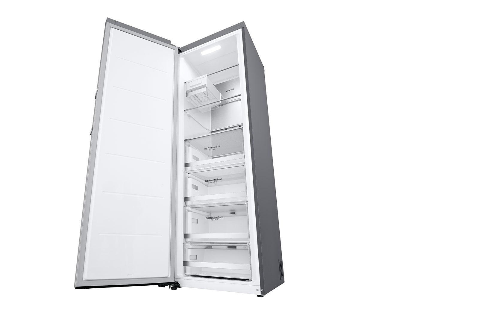 LG 324L Fritstående fryser (Metal Sorbet) - Energiklasse D, Total No Frost, Express Freeze, Smart Diagnosis™ med Wi-Fi, GFM61MBCSF