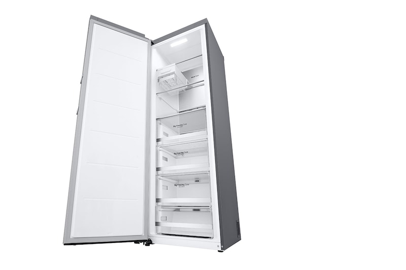 LG 324L Fritstående fryser (Metal Sorbet) - Energiklasse D, Total No Frost, Express Freeze, Smart Diagnosis™ med Wi-Fi, GFM61MBCSF
