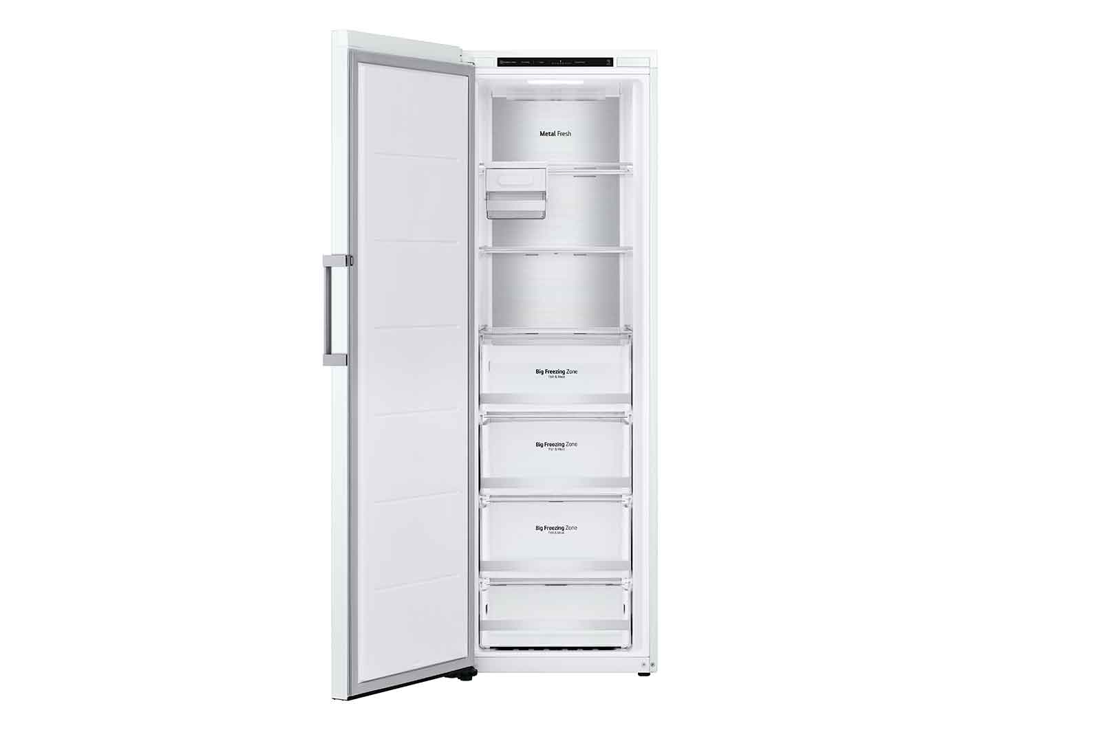 LG 324L Fritstående fryser (Hvid) - Energiklasse D, Total No Frost, Express Freeze, Smart Diagnosis™, GFT61SWCSF