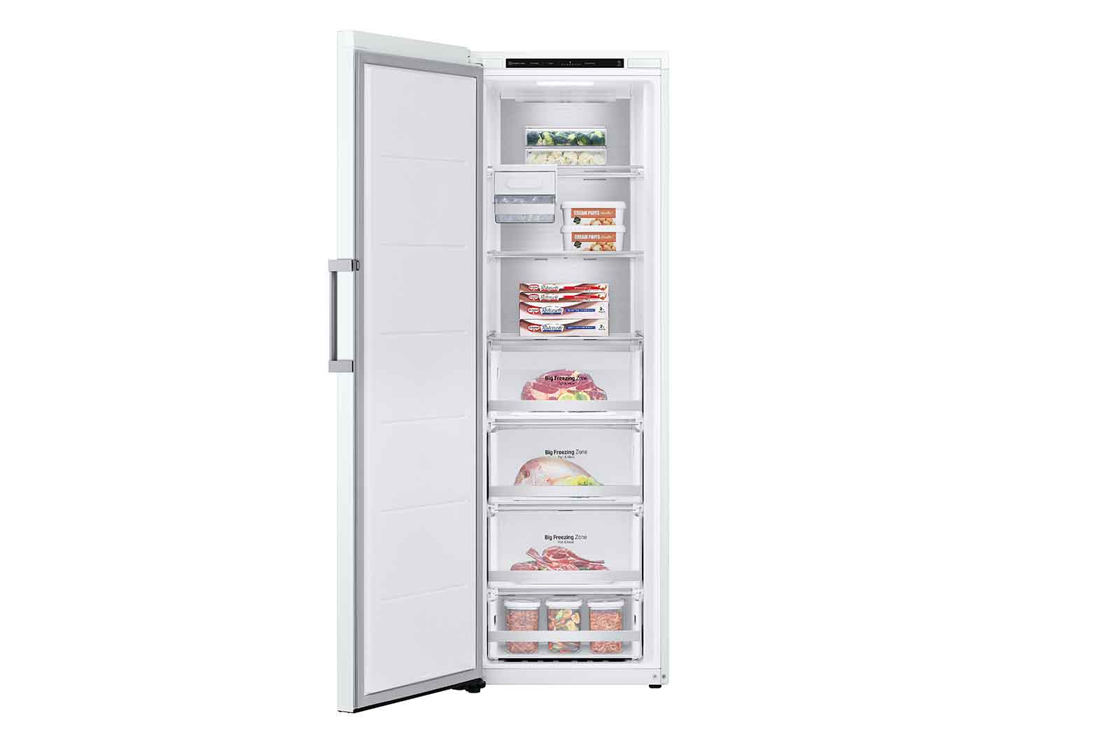 LG 324L Fritstående fryser (Hvid) - Energiklasse D, Total No Frost, Express Freeze, Smart Diagnosis™, GFT61SWCSF