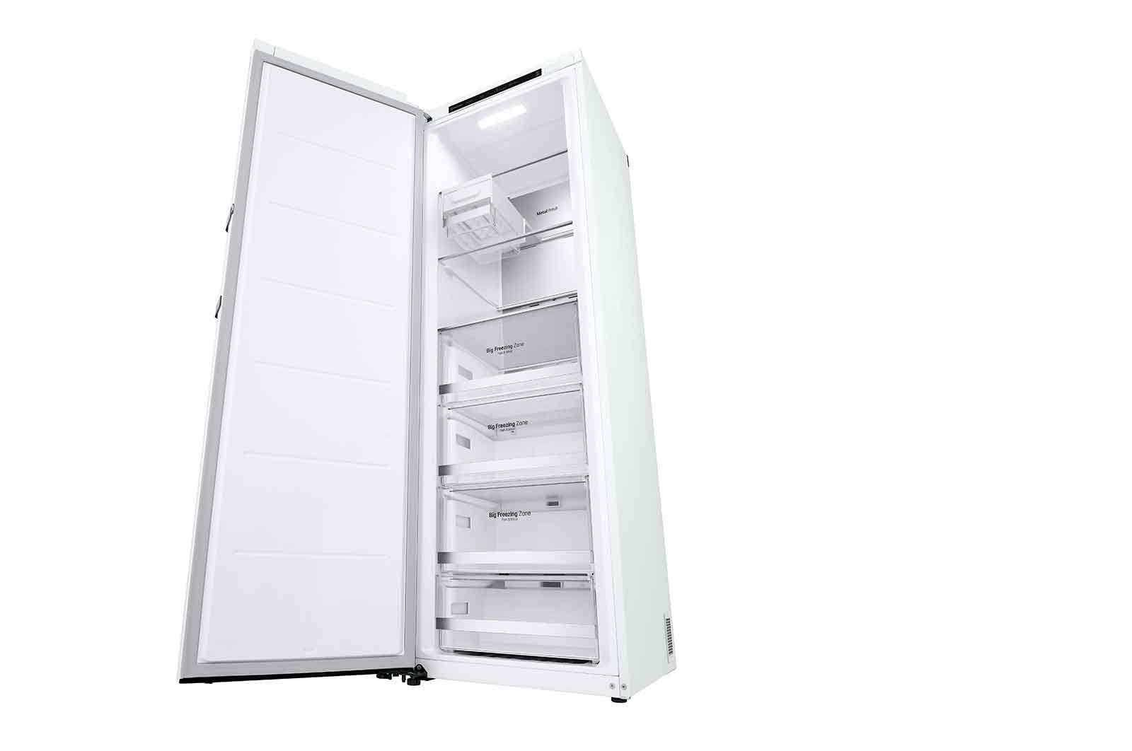 LG 324L Fritstående fryser (Hvid) - Energiklasse D, Total No Frost, Express Freeze, Smart Diagnosis™, GFT61SWCSF