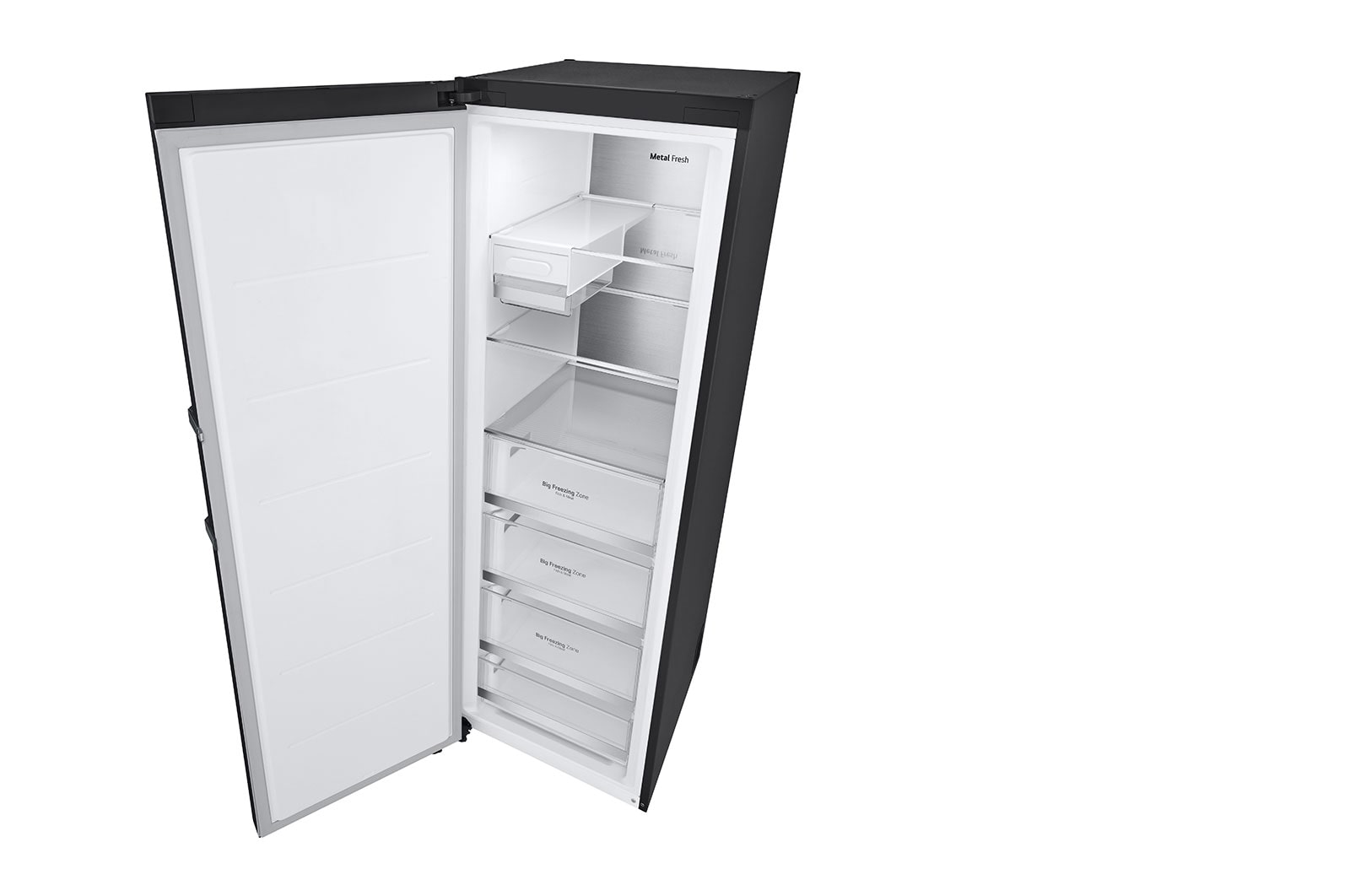 LG 324L Fritstående fryser (Matte Black) - Energiklasse D, Total No Frost, Express Freeze, Smart Diagnosis™ med Wi-Fi, GFM61MCCSF