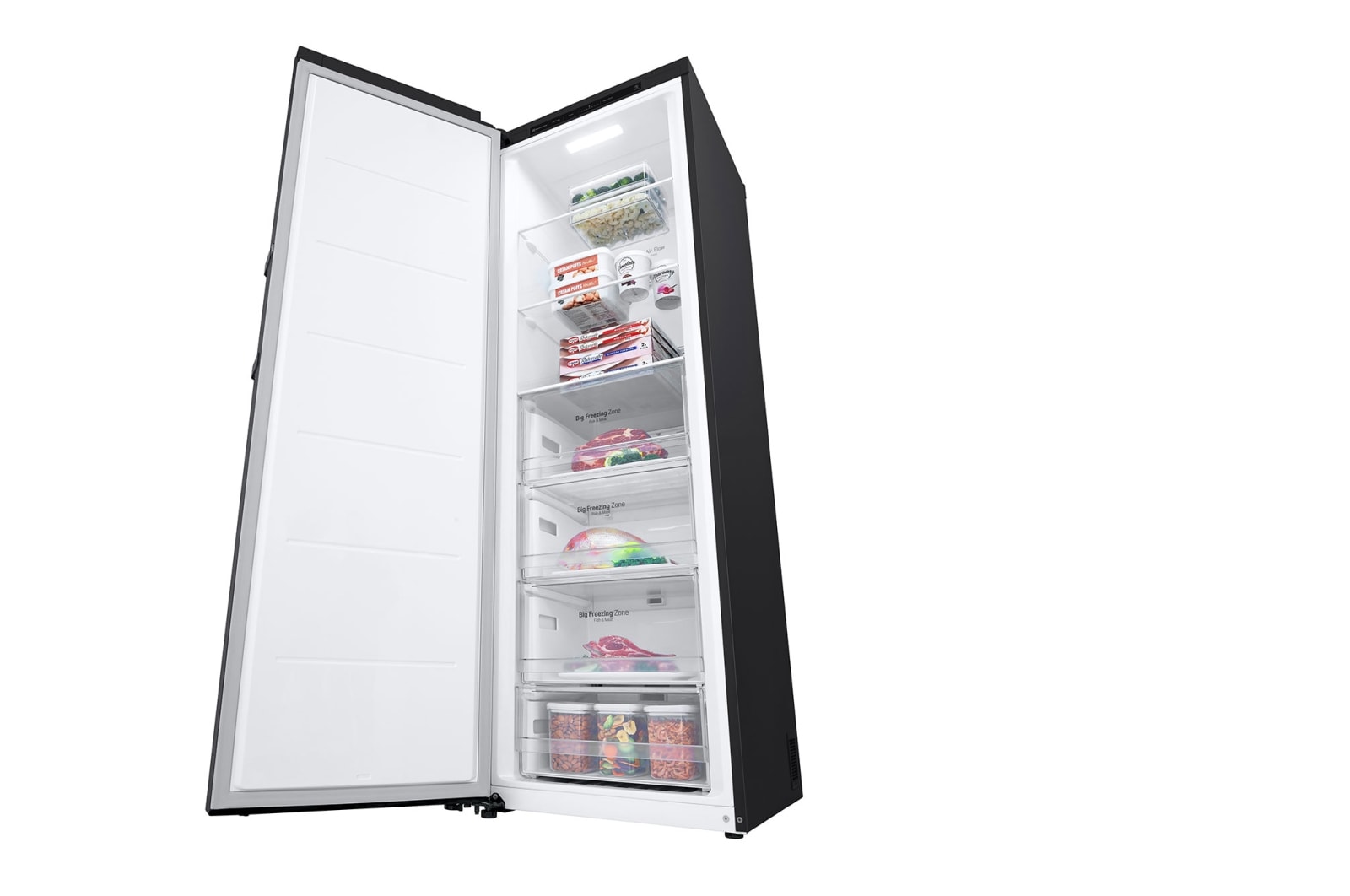 LG 324L Fritstående fryser (Matte Black) - Energiklasse D, Total No Frost, Express Freeze, GFT41MCGSF