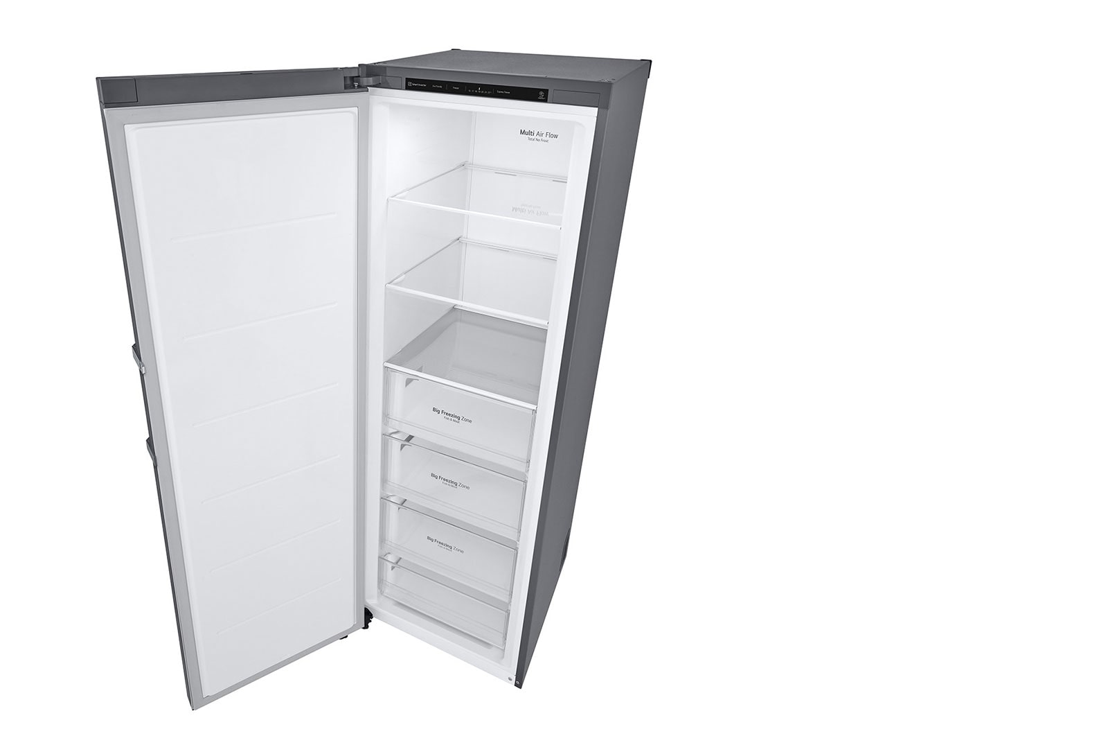 LG 324L Fritstående fryser (Shiny Steel) - Energiklasse E, Total No Frost, Express Freeze, GFT41PZGSZ
