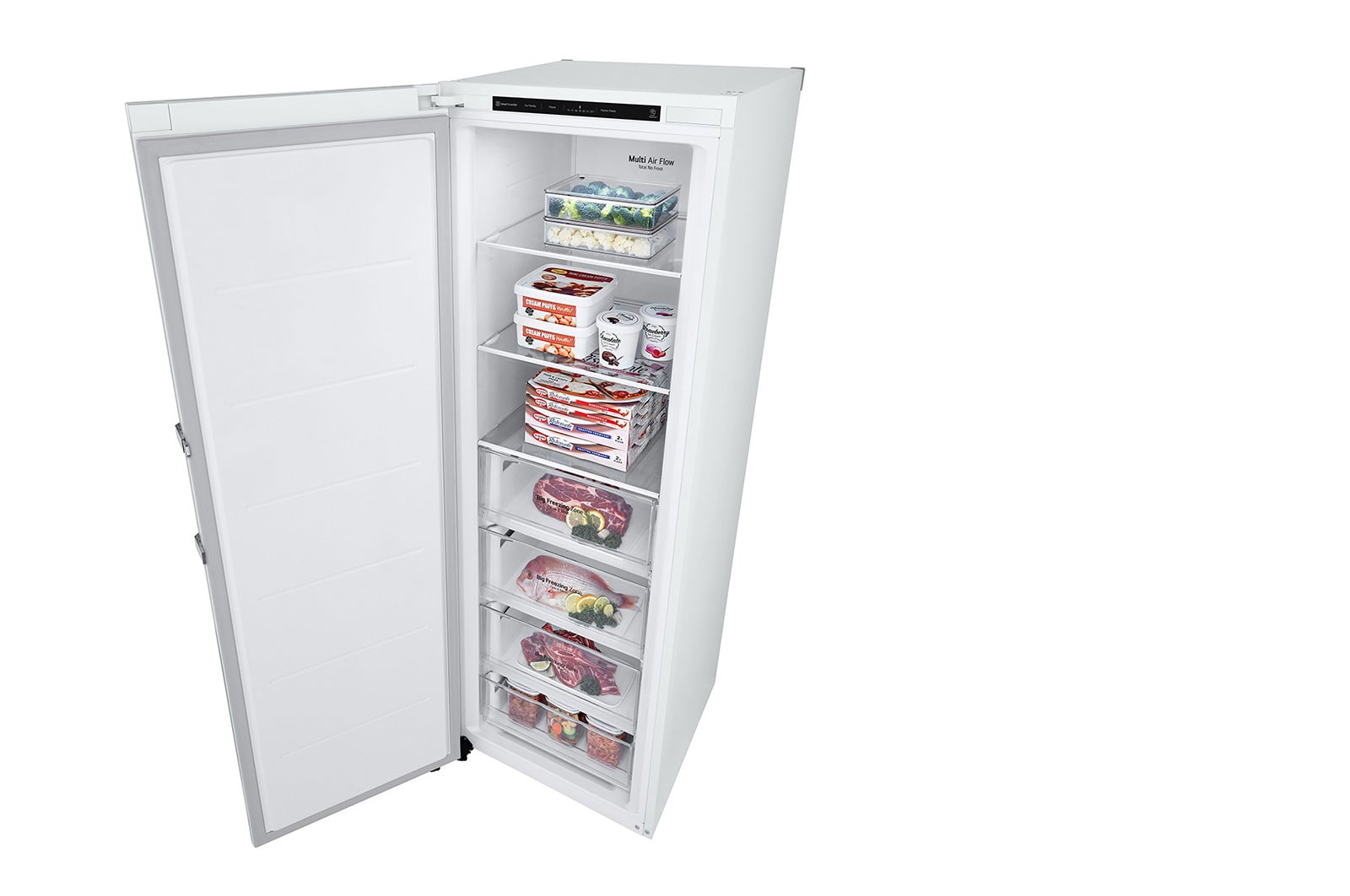 LG 324L Fritstående fryser (Hvid) - Energiklasse E, Total No Frost, Express Freeze, GFT41SWGSZ