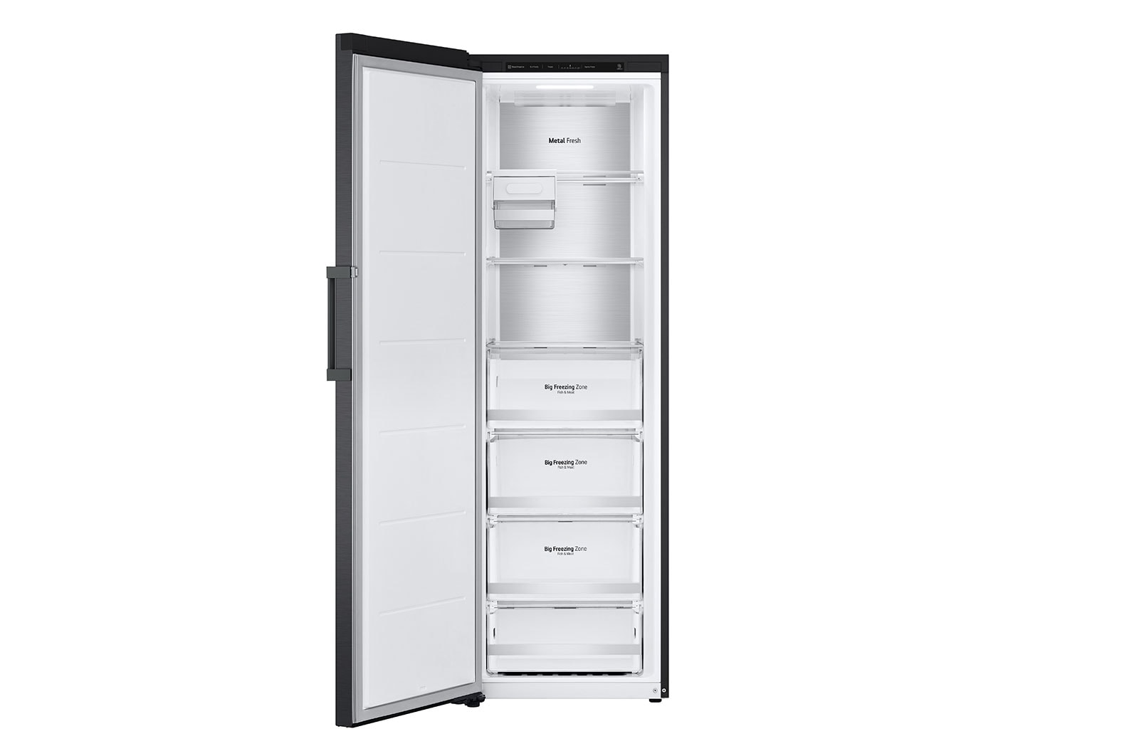 LG 324L Fritstående fryser (Matte Black) - Energiklasse E, Total No Frost, Express Freeze, Smart Diagnosis™, GFT61MCCSZ