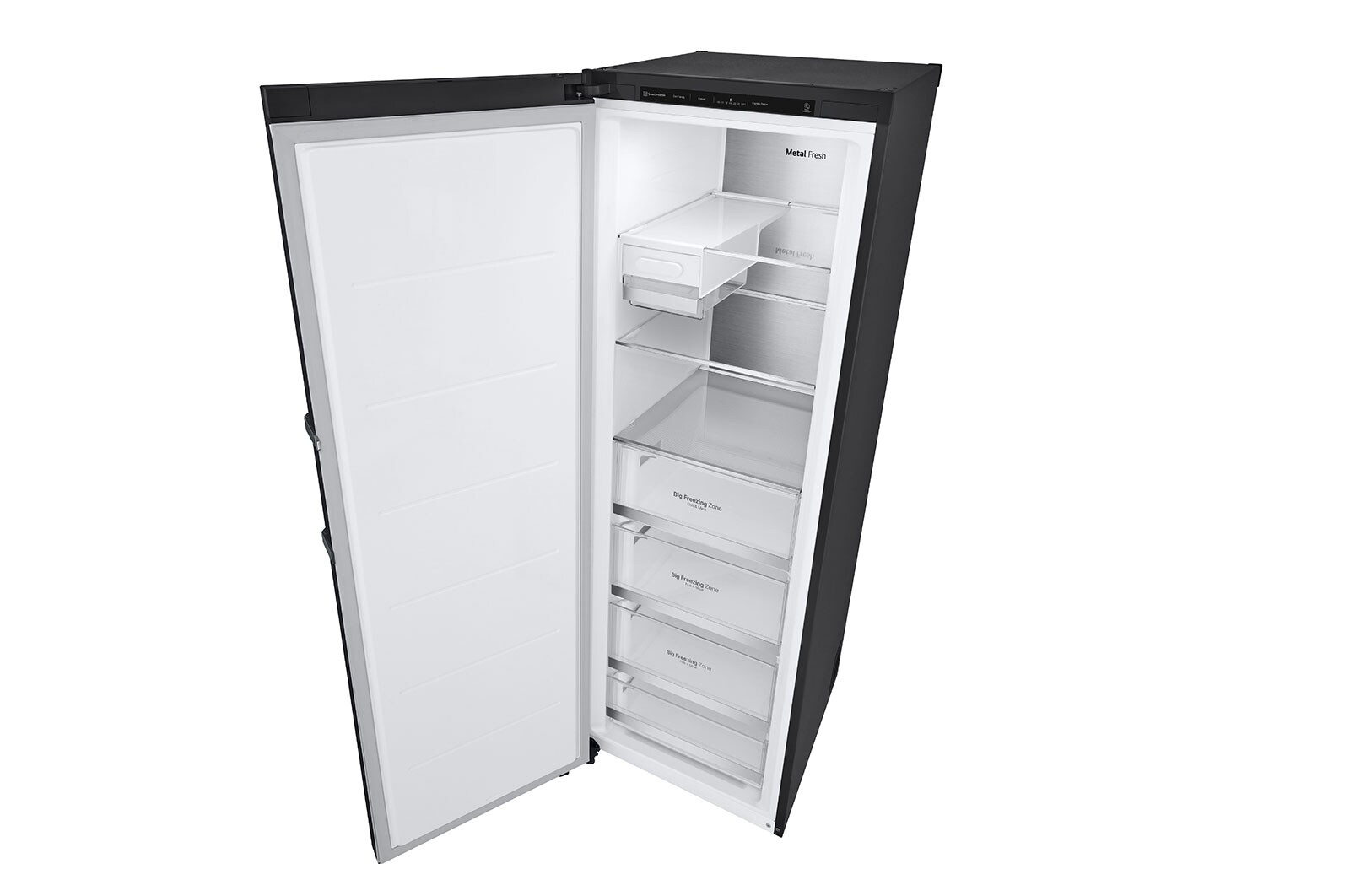 LG 324L Fritstående fryser (Matte Black) - Energiklasse E, Total No Frost, Express Freeze, Smart Diagnosis™, GFT61MCCSZ