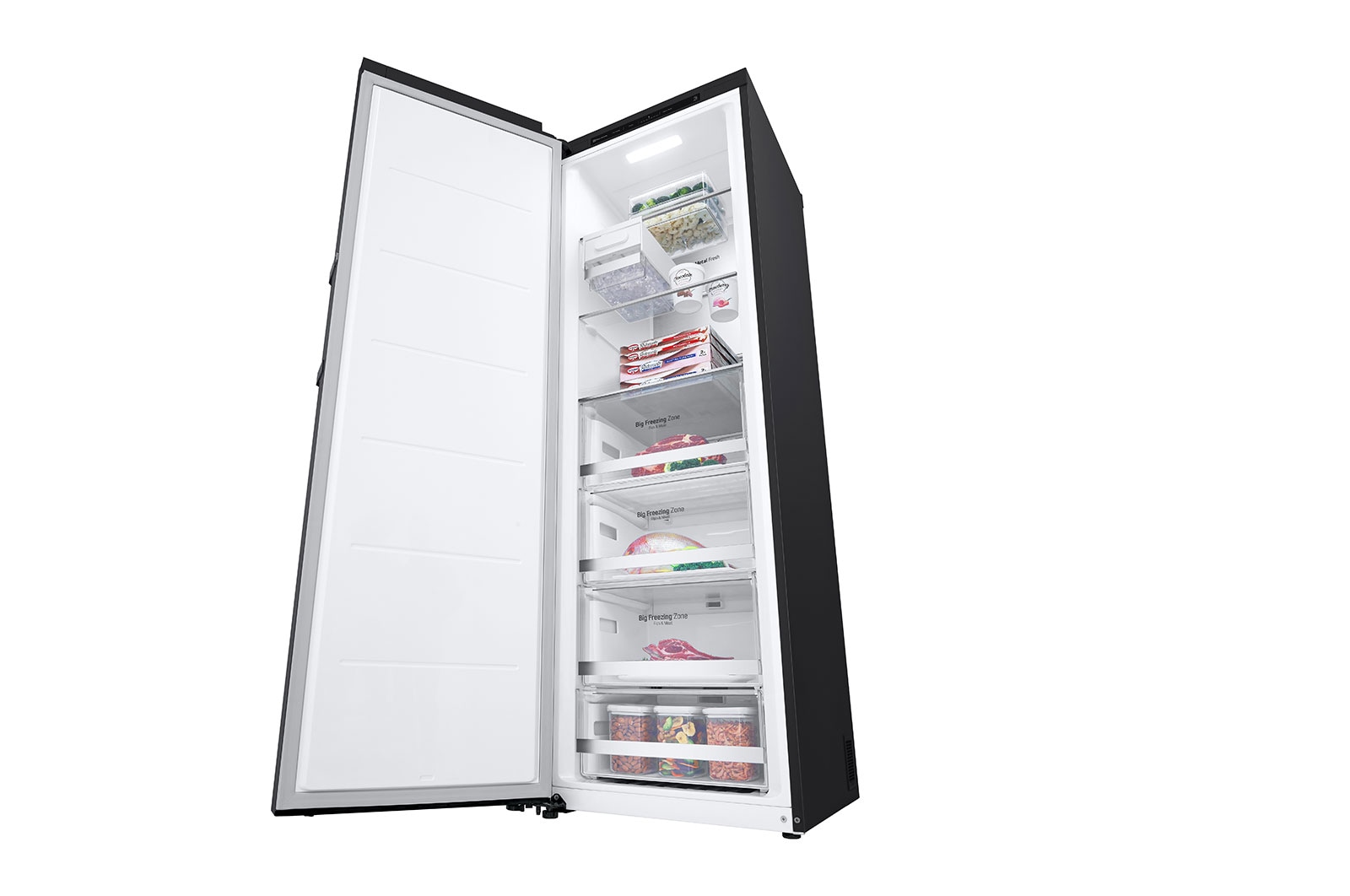 LG 324L Fritstående fryser (Matte Black) - Energiklasse E, Total No Frost, Express Freeze, Smart Diagnosis™, GFT61MCCSZ