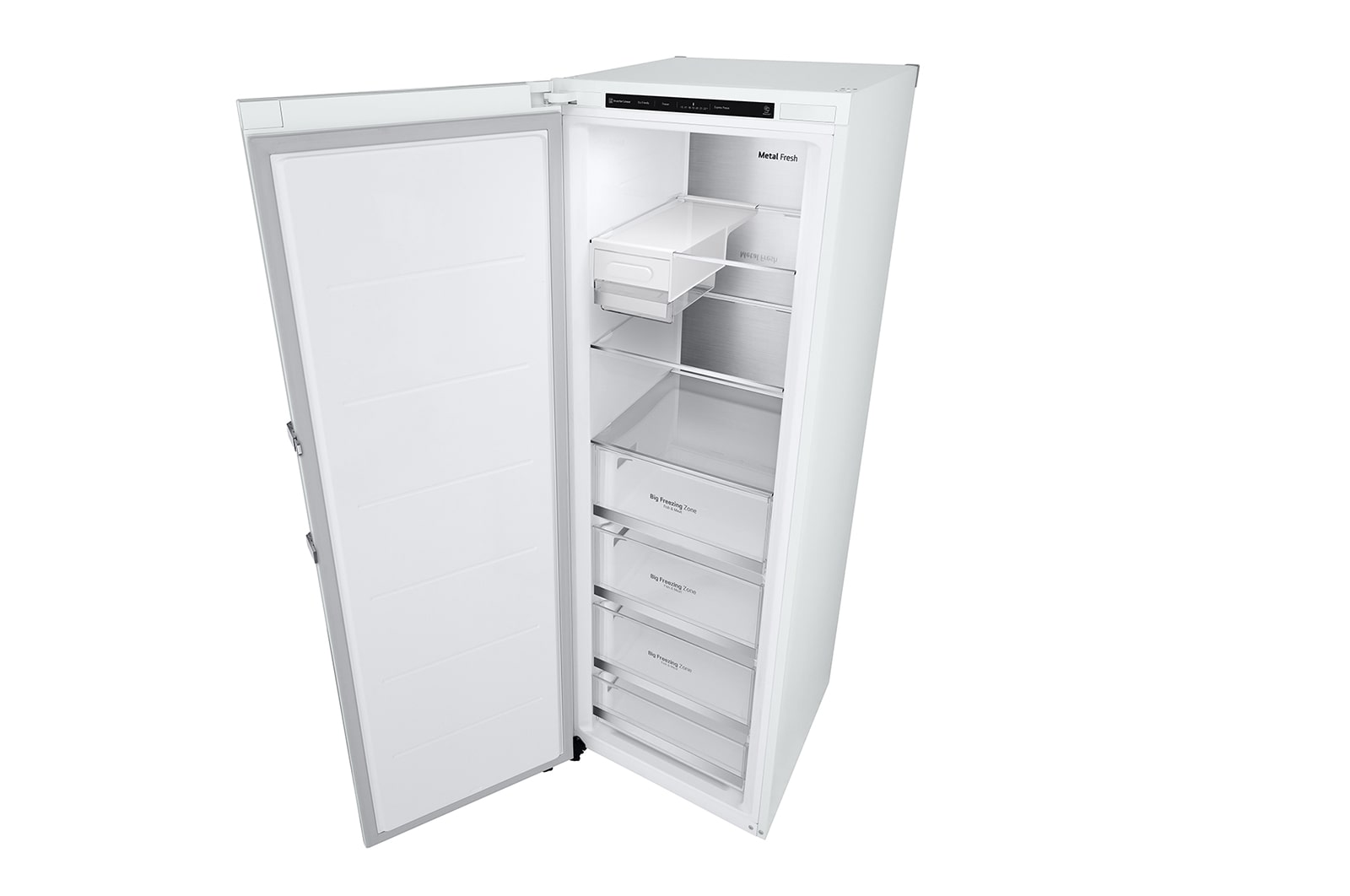 LG 324L Fritstående fryser (Hvid) - Energiklasse E, Total No Frost, Express Freeze, Smart Diagnosis™, GFT61SWCSZ
