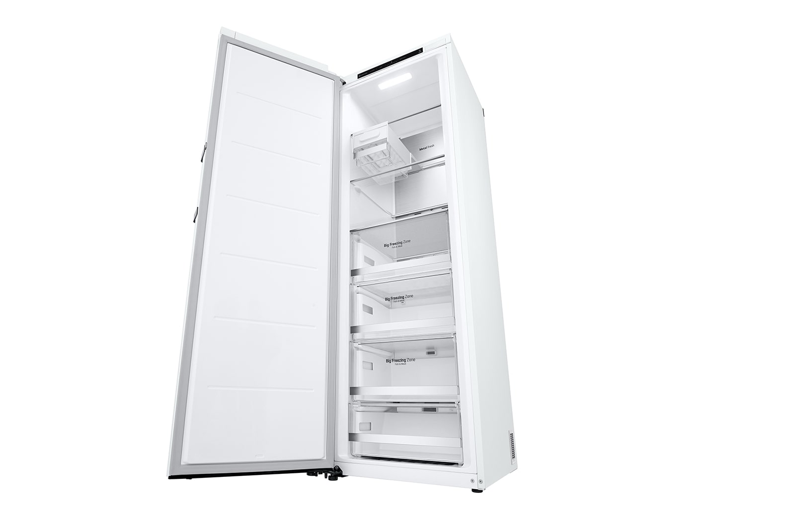 LG 324L Fritstående fryser (Hvid) - Energiklasse E, Total No Frost, Express Freeze, Smart Diagnosis™, GFT61SWCSZ