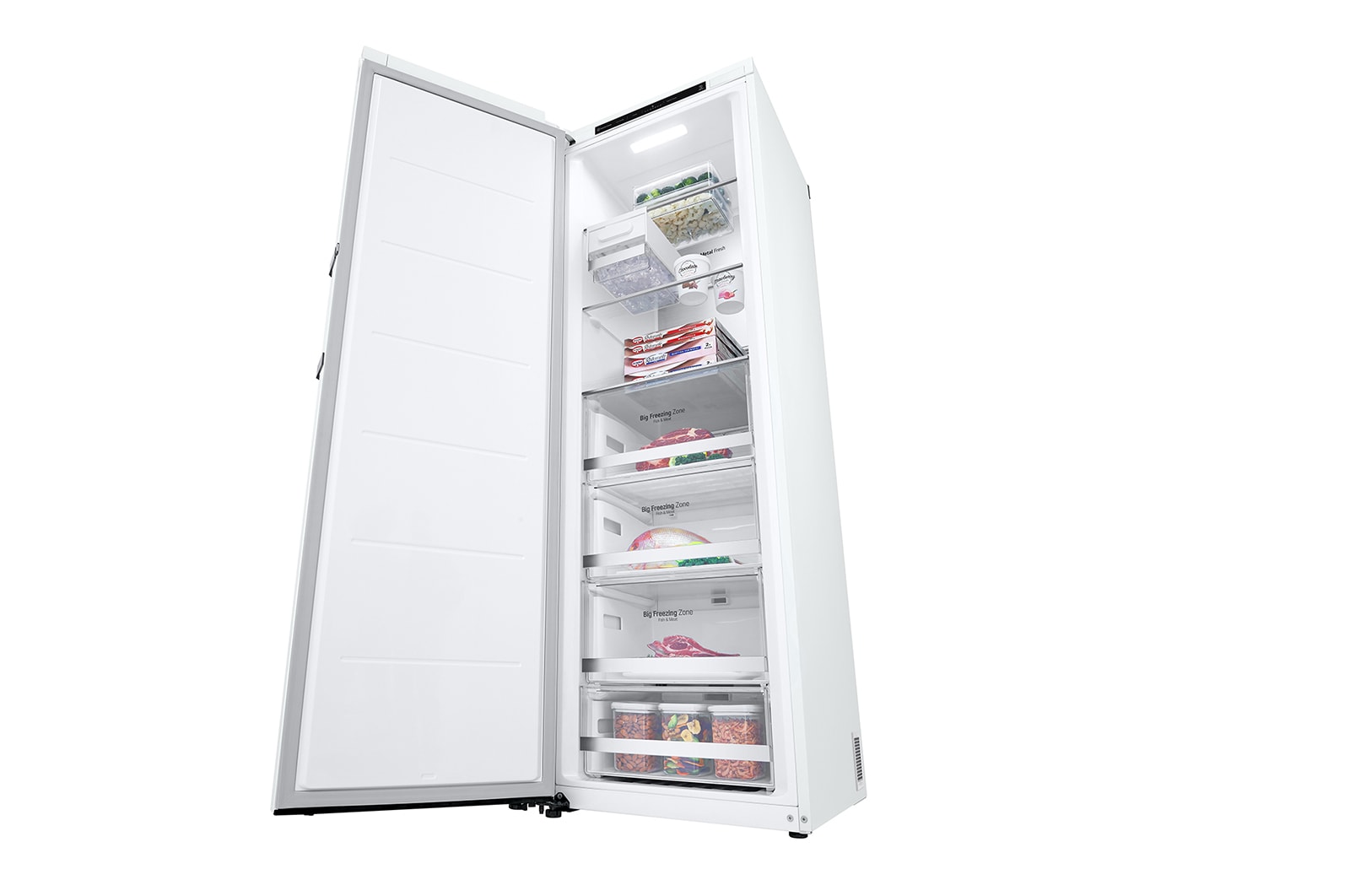 LG 324L Fritstående fryser (Hvid) - Energiklasse E, Total No Frost, Express Freeze, Smart Diagnosis™, GFT61SWCSZ