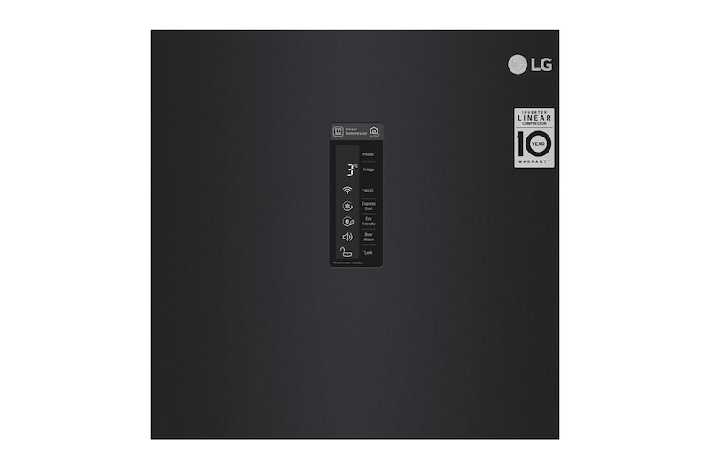 LG 375L Fritstående køleskab (Matte Black) - Energiklasse F, Moist Balance Crisper™ og Smart Diagnosis™ med Wi-Fi, GL5241MCJZ1