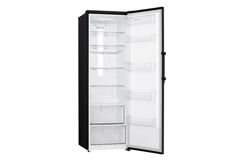 LG 375L Fritstående køleskab (Matte Black) - Energiklasse F, Moist Balance Crisper™ og Smart Diagnosis™ med Wi-Fi, GL5241MCJZ1