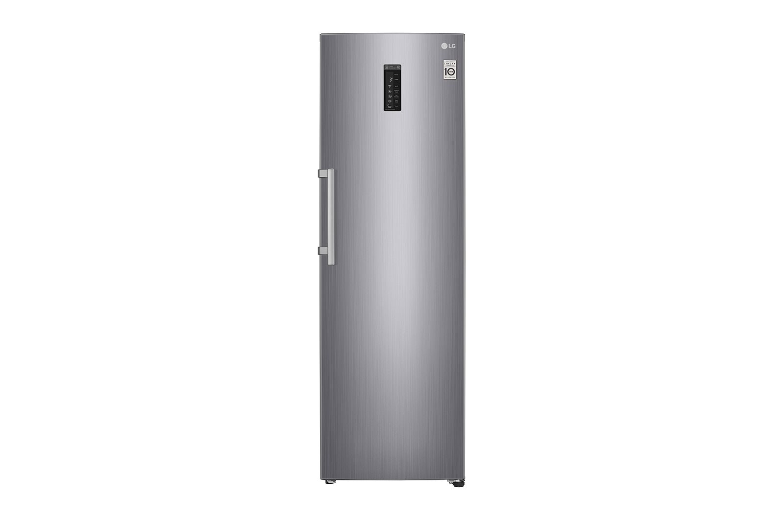 Visning forfra af 375L Fritstående køleskab (Shiny Steel) - Energiklasse F, Moist Balance Crisper™ og Smart Diagnosis™ med Wi-Fi GL5241PZJZ1