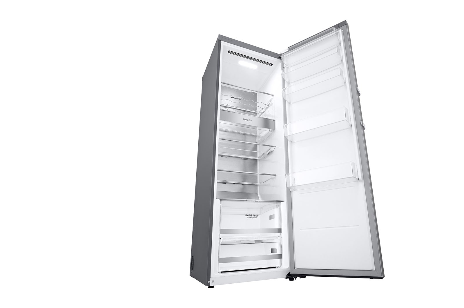 LG 386L Fritstående køleskab (Metal Sorbet) - Energiklasse D, DoorCooling™, LINEARCooling™, FRESHBalancer™, Smart Diagnosis™ med Wi-Fi, GLM71MBCSF