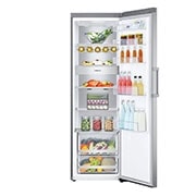 LG 386L Fritstående køleskab (Metal Sorbet) - Energiklasse D, DoorCooling™, LINEARCooling™, FRESHBalancer™, Smart Diagnosis™ med Wi-Fi, GLM71MBCSF