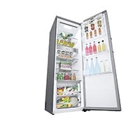 LG 386L Fritstående køleskab (Metal Sorbet) - Energiklasse D, DoorCooling™, LINEARCooling™, FRESHBalancer™, Smart Diagnosis™ med Wi-Fi, GLM71MBCSF