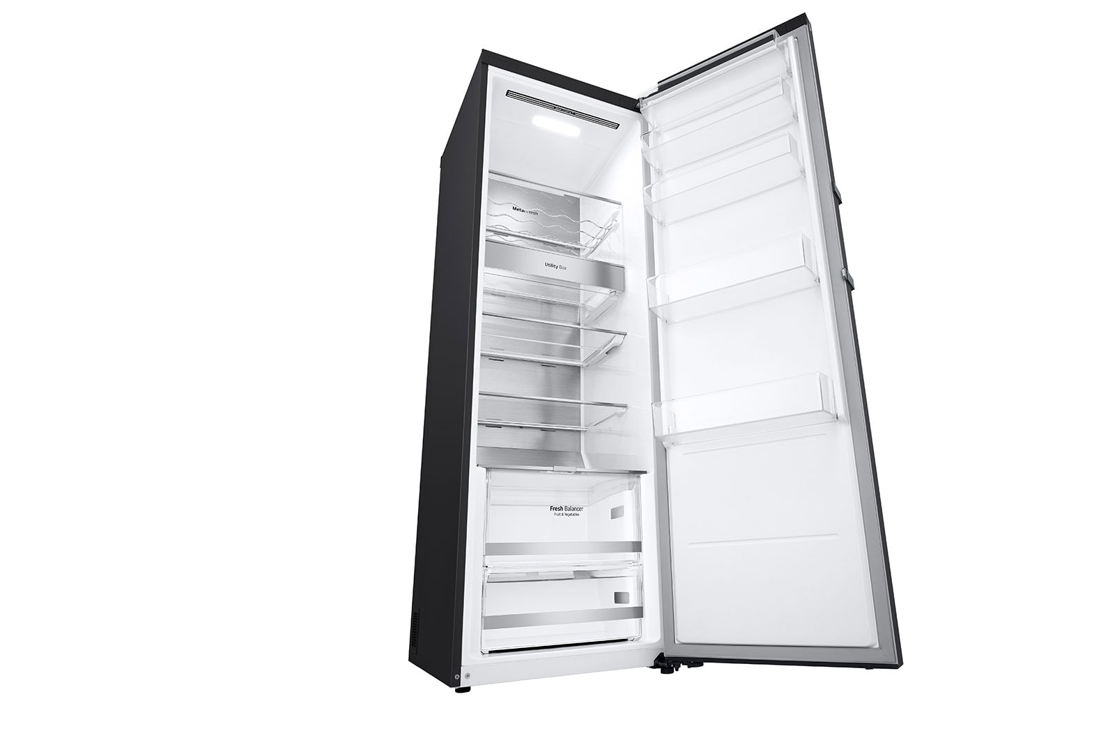 LG 386L Fritstående køleskab (Matte Black) - Energiklasse D, Door Cooling™, LINEARCooling™, FRESHBalancer™, Smart Diagnosis™ med Wi-Fi, GLM71MCCSF