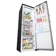 LG 386L Fritstående køleskab (Matte Black) - Energiklasse D, Door Cooling™, LINEARCooling™, FRESHBalancer™, Smart Diagnosis™ med Wi-Fi, GLM71MCCSF