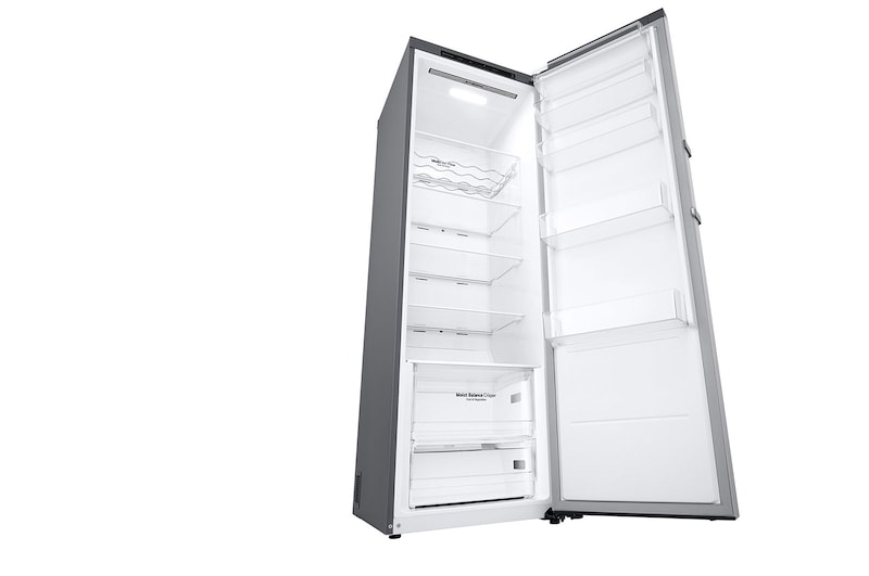 LG 386L Fritstående køleskab (Shiny Steel) - Energiklasse E, Door Cooling™, LINEARCooling™, Moist Balance Crisper™, GLT51PZGSZ