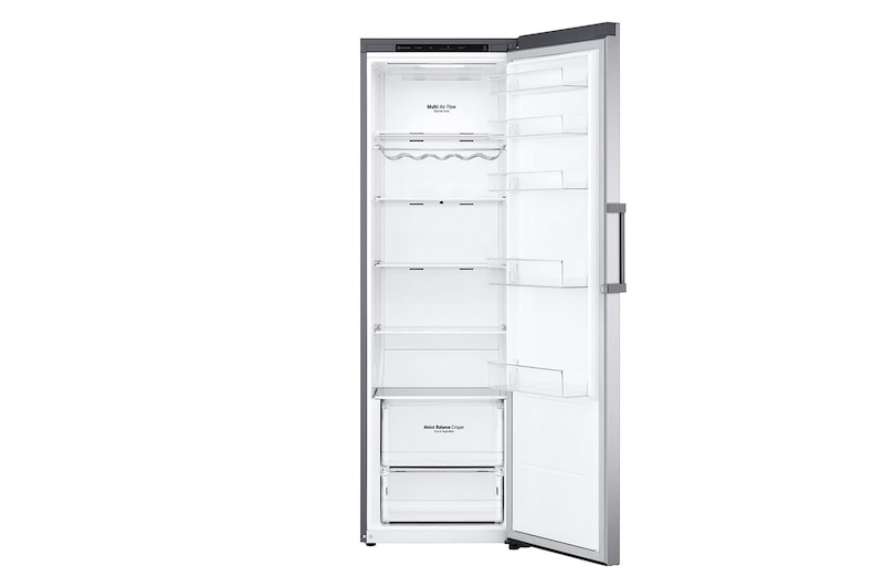 LG 386L Fritstående køleskab (Shiny Steel) - Energiklasse E, Door Cooling™, LINEARCooling™, Moist Balance Crisper™, GLT51PZGSZ