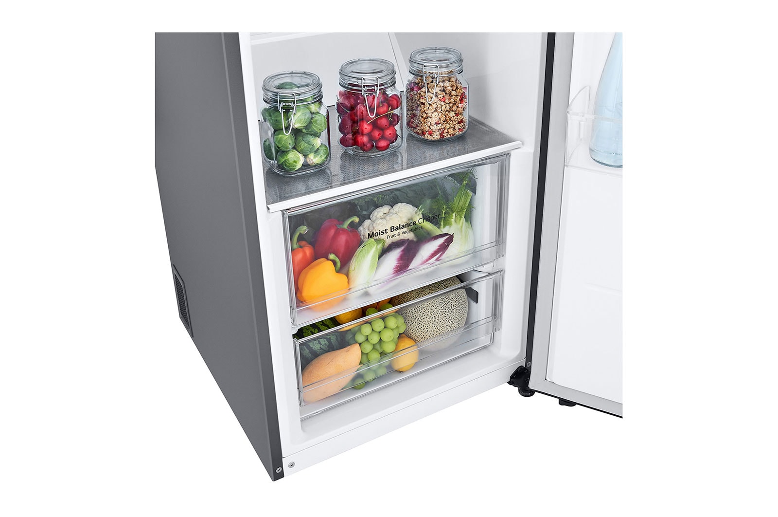LG 386L Fritstående køleskab (Shiny Steel) - Energiklasse E, Door Cooling™, LINEARCooling™, Moist Balance Crisper™, GLT51PZGSZ