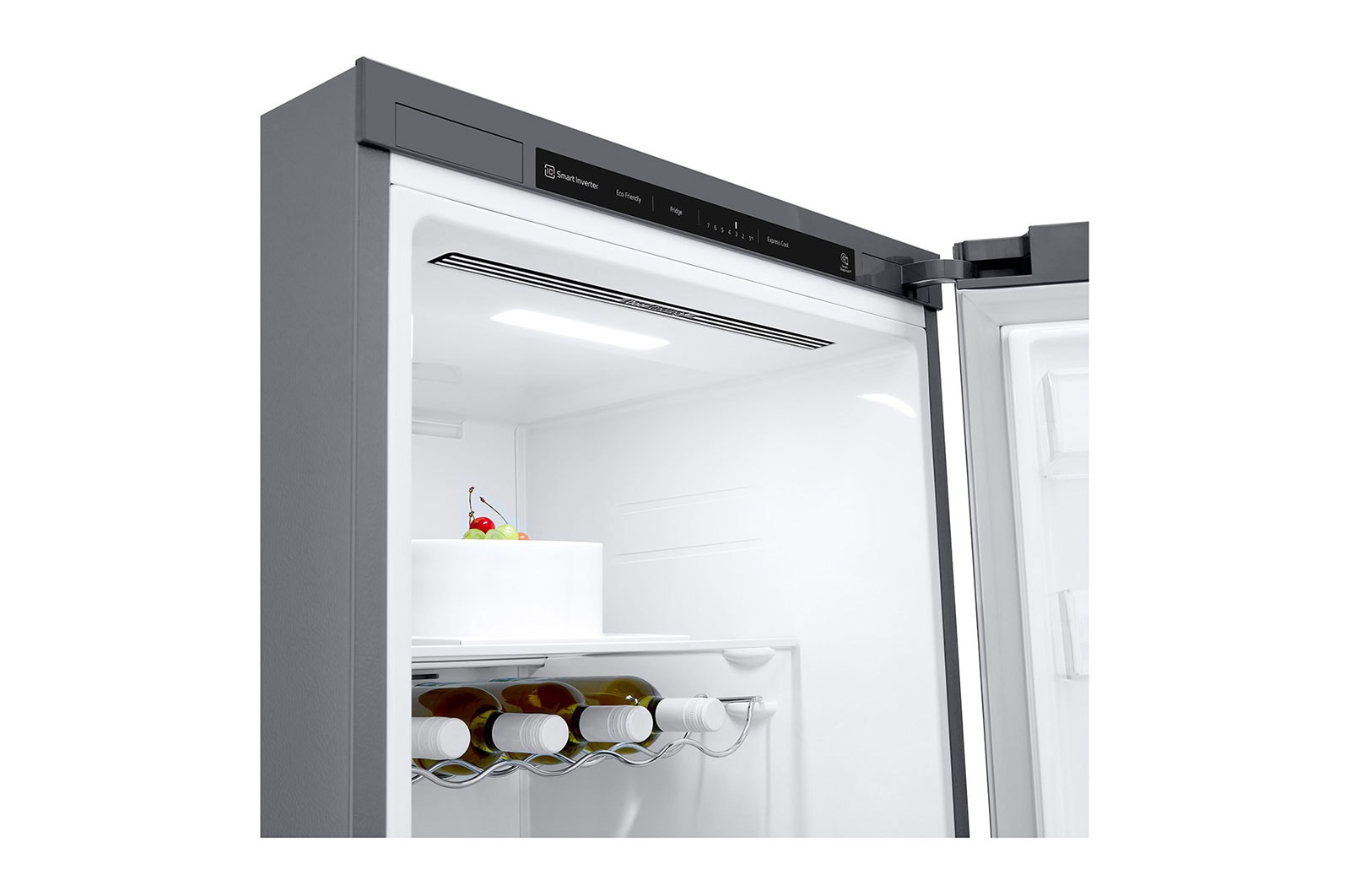 LG 386L Fritstående køleskab (Shiny Steel) - Energiklasse E, Door Cooling™, LINEARCooling™, Moist Balance Crisper™, GLT51PZGSZ