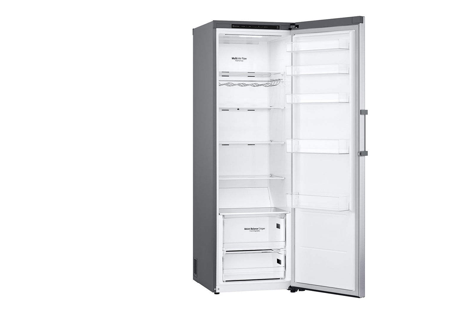 LG 386L Fritstående køleskab (Shiny Steel) - Energiklasse E, Door Cooling™, LINEARCooling™, Moist Balance Crisper™, GLT51PZGSZ
