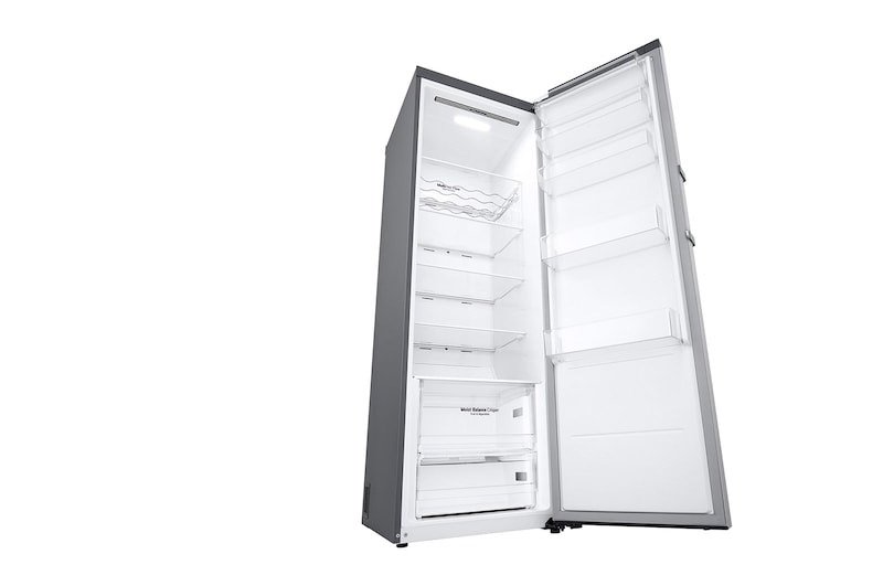 LG 386L Fritstående køleskab (Shiny Steel) - Energiklasse E, DoorCooling™, LINEARCooling™, Moist Balance Crisper™, Smart Diagnosis™ med Wi-Fi, GLE51PZGSZ