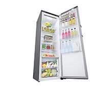 LG 386L Fritstående køleskab (Shiny Steel) - Energiklasse E, Door Cooling™, LINEARCooling™, Moist Balance Crisper™, GLT51PZGSZ