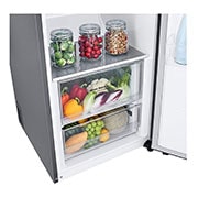 LG 386L Fritstående køleskab (Shiny Steel) - Energiklasse E, Door Cooling™, LINEARCooling™, Moist Balance Crisper™, GLT51PZGSZ