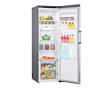 LG 386L Fritstående køleskab (Shiny Steel) - Energiklasse E, Door Cooling™, LINEARCooling™, Moist Balance Crisper™, GLT51PZGSZ