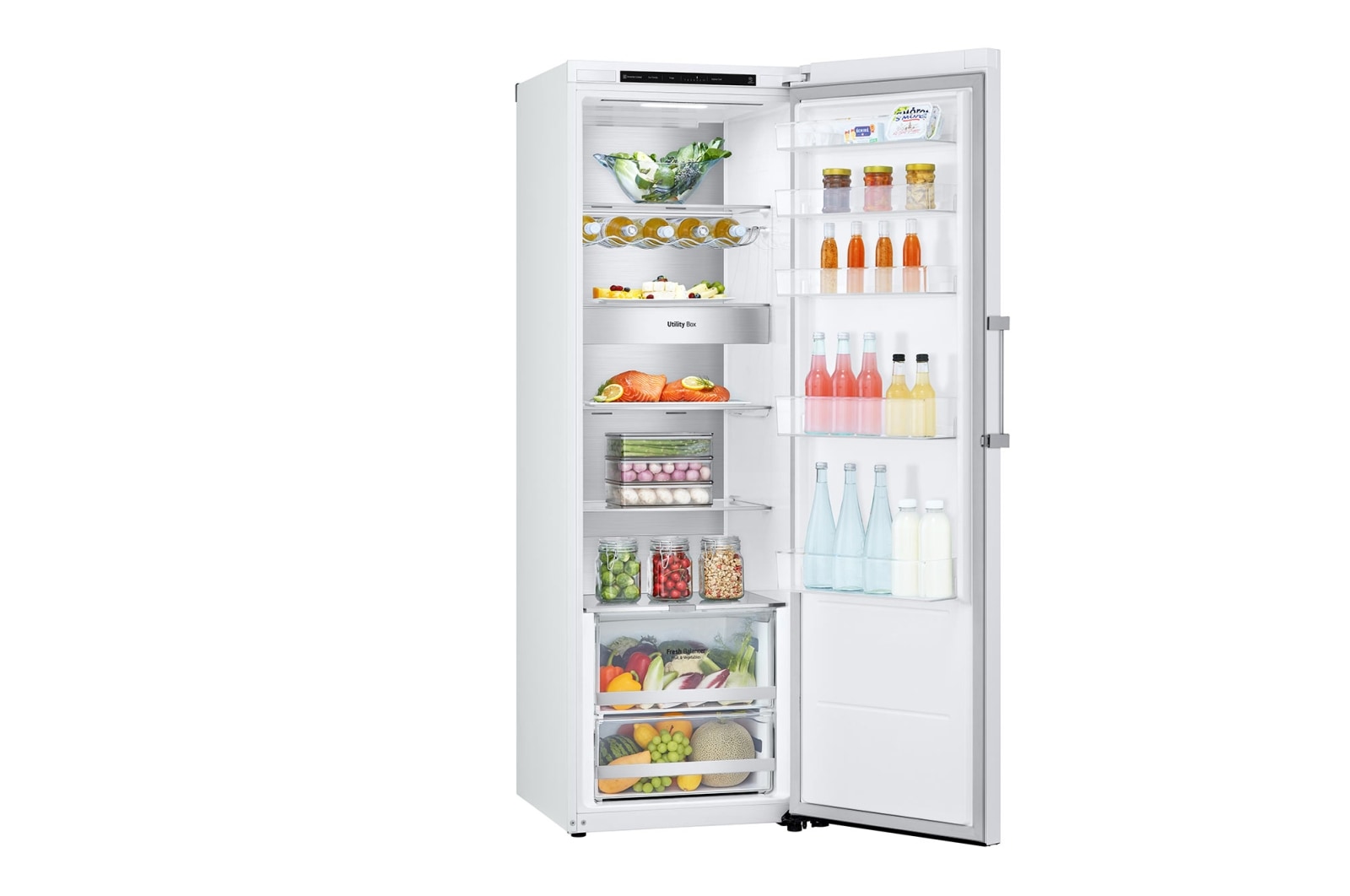 LG 386L Fritstående køleskab (Hvid) - Energiklasse E, Door Cooling™, LINEARCooling™, FRESHBalancer™, Smart Diagnosis™, GLT71SWCSZ