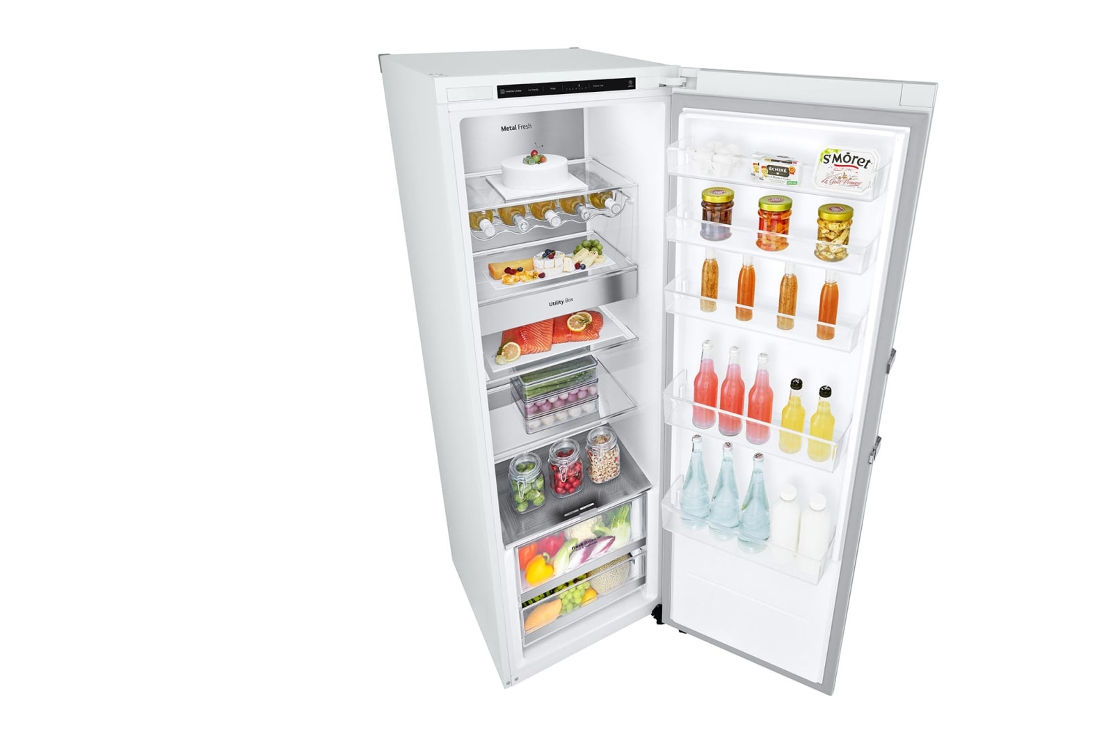 LG 386L Fritstående køleskab (Hvid) - Energiklasse E, Door Cooling™, LINEARCooling™, FRESHBalancer™, Smart Diagnosis™, GLT71SWCSZ