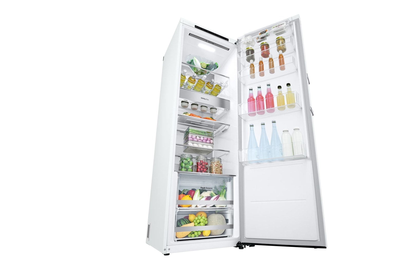 LG 386L Fritstående køleskab (Hvid) - Energiklasse E, Door Cooling™, LINEARCooling™, FRESHBalancer™, Smart Diagnosis™, GLT71SWCSZ