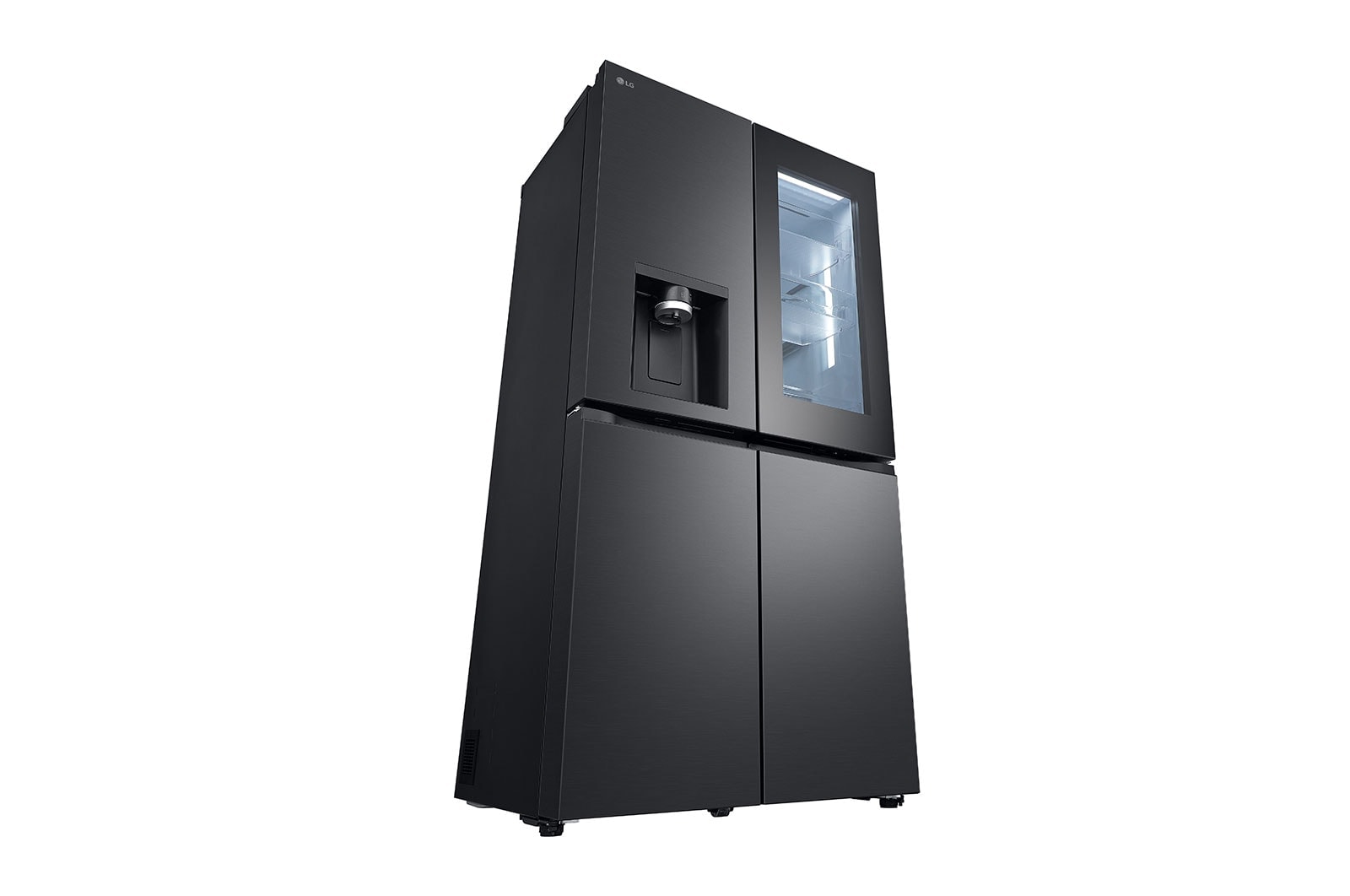 LG 638L InstaView French Door (Essence Black) - Energiklasse E, Vand-/isdispenser med vandtilkobling, Smart Diagnosis™ med Wi-Fi, GMG960EVJE