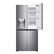 LG 508L Door in Door French Door (Shiny Steel) - Energiklasse F, Vand-/isdispenser med vandtilkobling og Smart Diagnosis™ med Wi-Fi, GMJ844PZKV