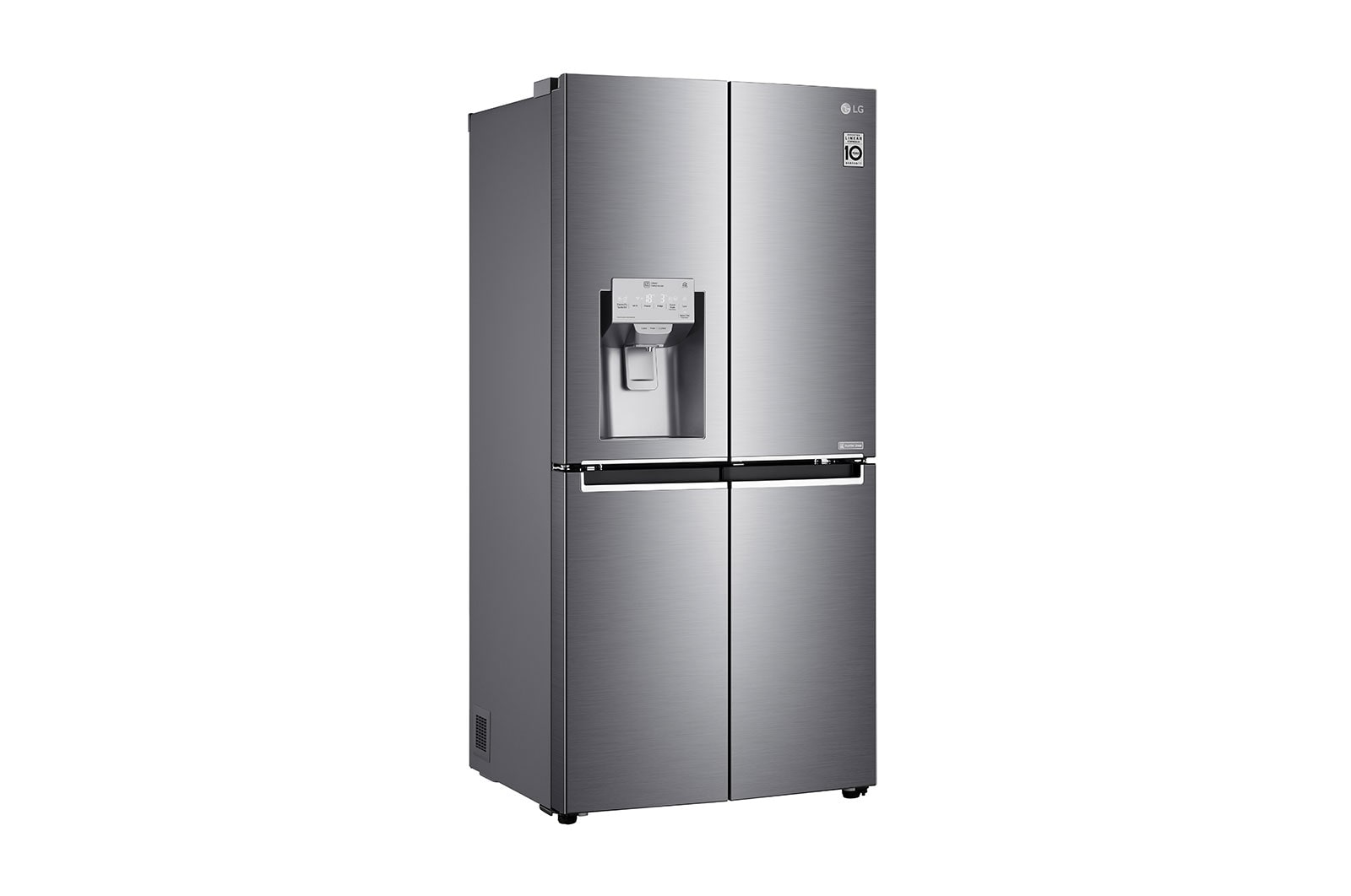 LG 508L Door in Door French Door (Shiny Steel) - Energiklasse F, Vand-/isdispenser med vandtilkobling og Smart Diagnosis™ med Wi-Fi, GMJ844PZKV