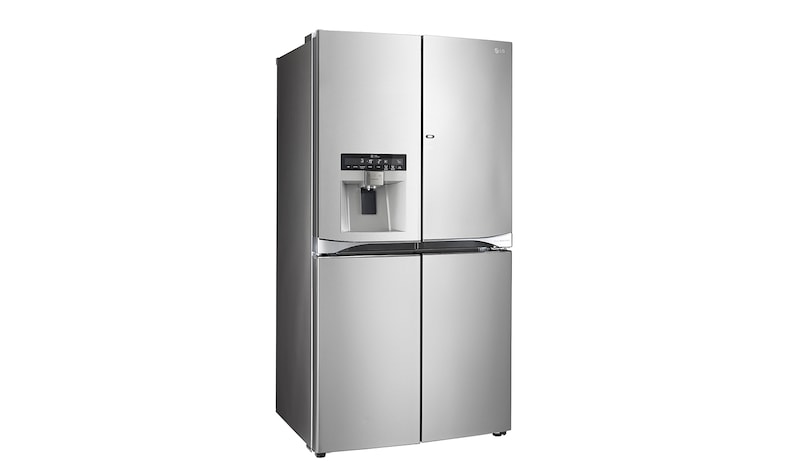 LG Afrimningsfrit A+ klasse French door-skab med dør-i-dør oplagring og dispenser for vand- og is med vandtilslutning (net 571 lL), GMJ916NSHV