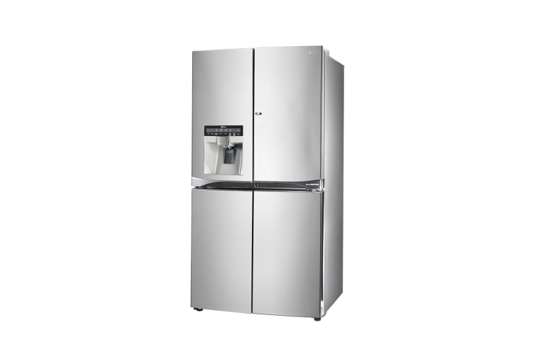 LG Afrimningsfrit A+ klasse French door-skab med dør-i-dør oplagring og dispenser for vand- og is med vandtilslutning (net 571 lL), GMJ916NSHV