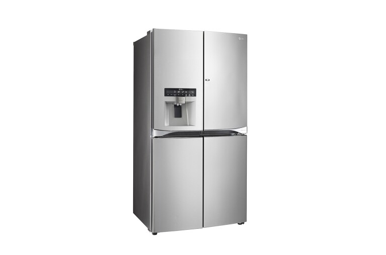 LG Afrimningsfrit A+ klasse French door-skab med dør-i-dør oplagring og dispenser for vand- og is med vandtilslutning (net 571 lL), GMJ916NSHV