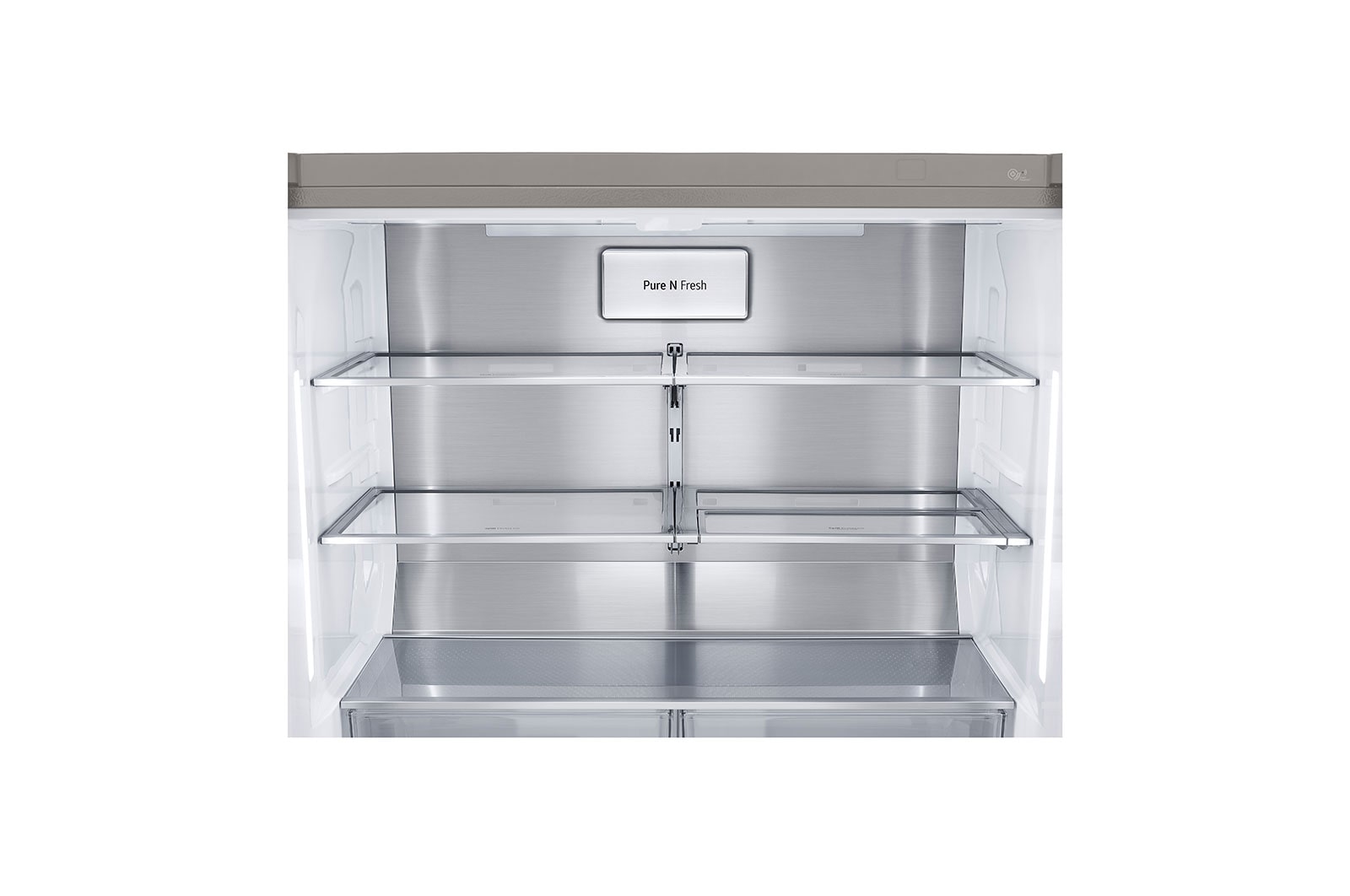 LG 638L Door in Door French Door (Noble Steel), Energiklasse F, Vand-/isdispenser med vandtilkobling, Smart Diagnosis™ med Wi-Fi, GMJ945NS9F