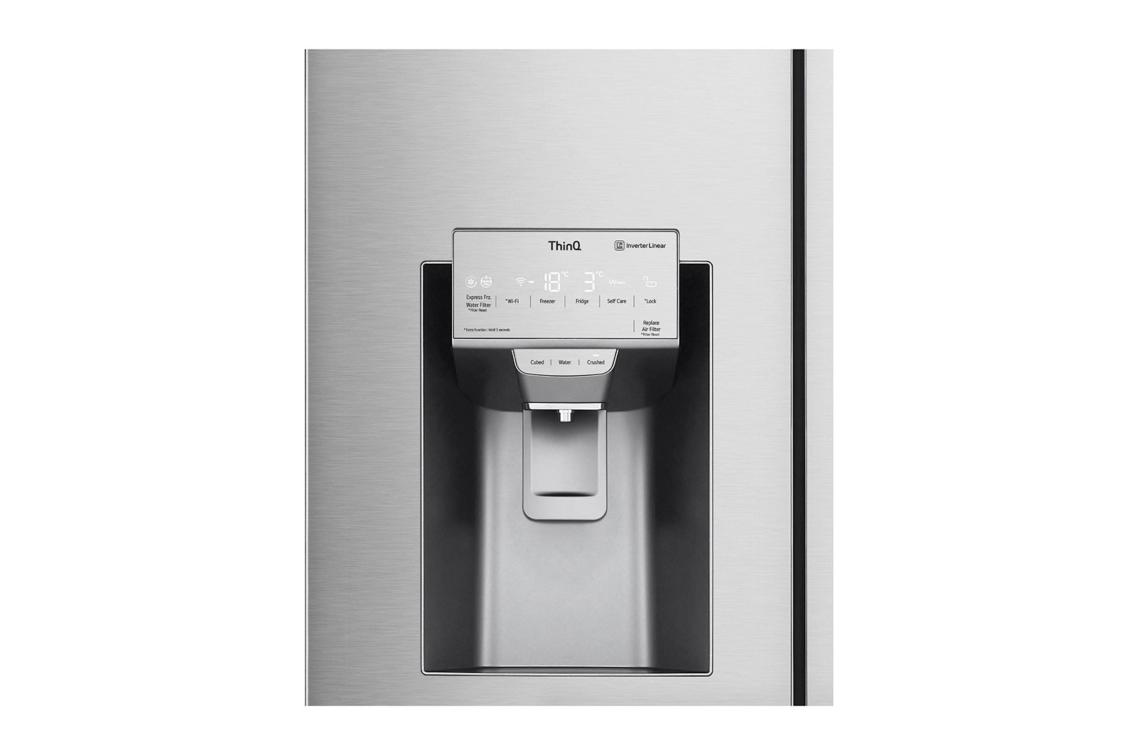LG 638L Door in Door French Door (Noble Steel), Energiklasse F, Vand-/isdispenser med vandtilkobling, Smart Diagnosis™ med Wi-Fi, GMJ945NS9F