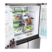 LG 638L Door in Door French Door (Noble Steel), Energiklasse F, Vand-/isdispenser med vandtilkobling, Smart Diagnosis™ med Wi-Fi, GMJ945NS9F