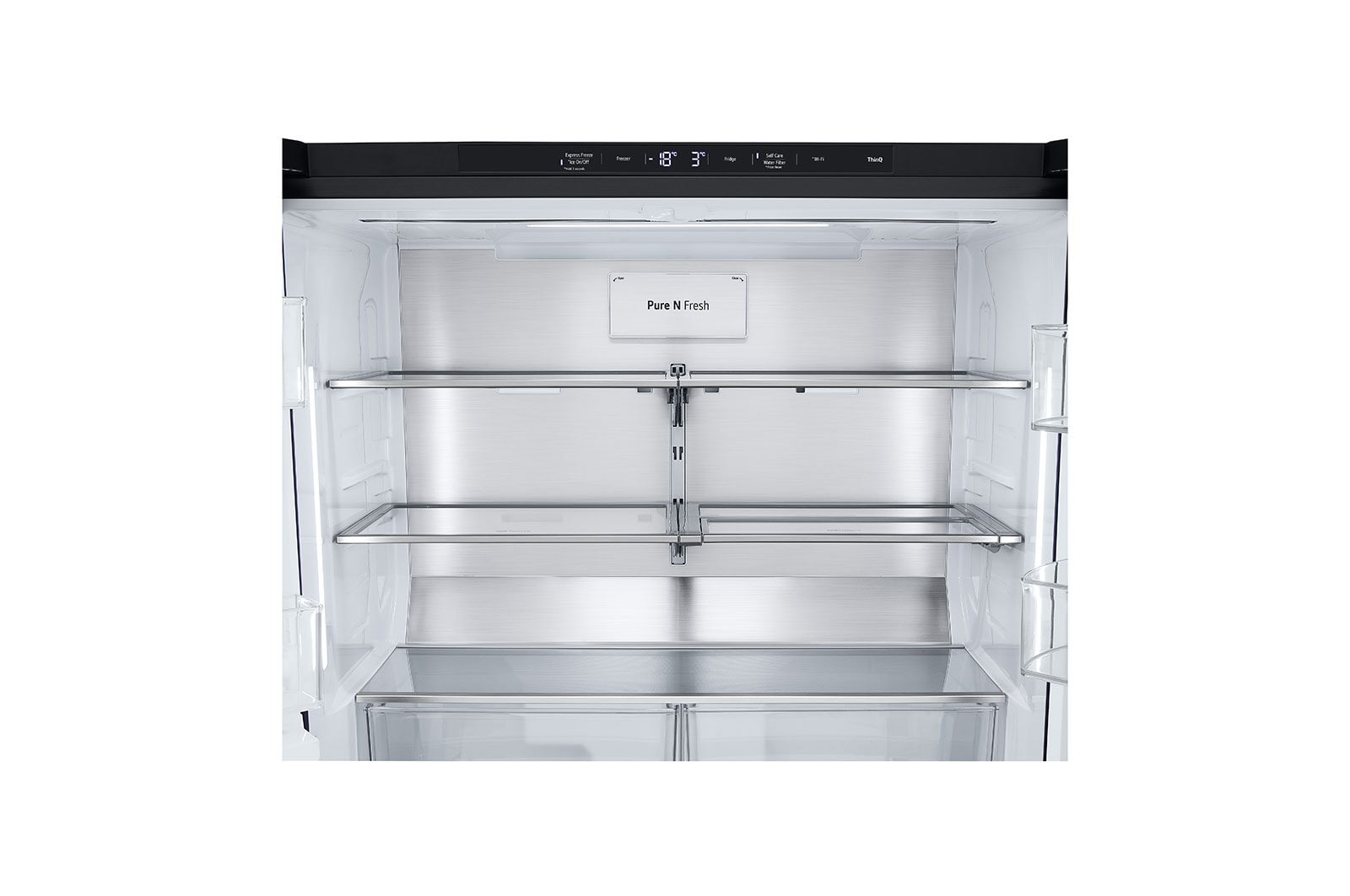 LG 641L French Door Side-by-Side  (Essence Black) - Energiklasse E, Vann/isdispenser med vanntilkobling, Smart Diagnosis™ med Wi-Fi, GML960EVBE