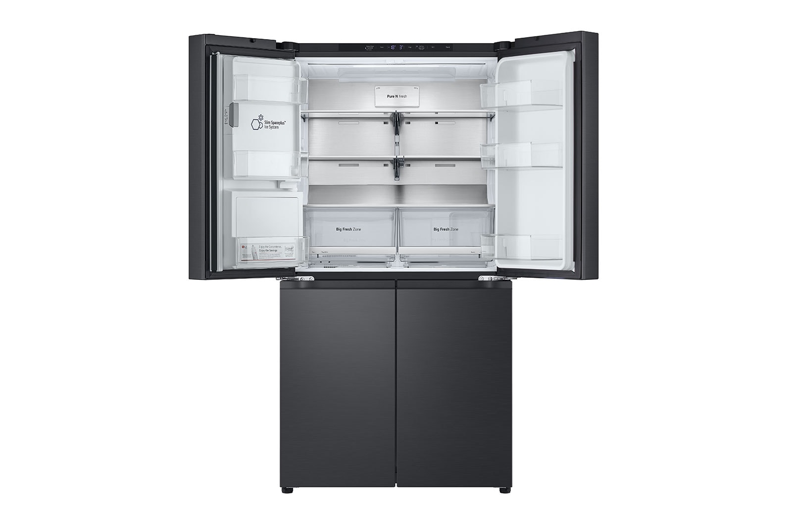 LG 641L French Door Side-by-Side  (Essence Black) - Energiklasse E, Vann/isdispenser med vanntilkobling, Smart Diagnosis™ med Wi-Fi, GML960EVBE